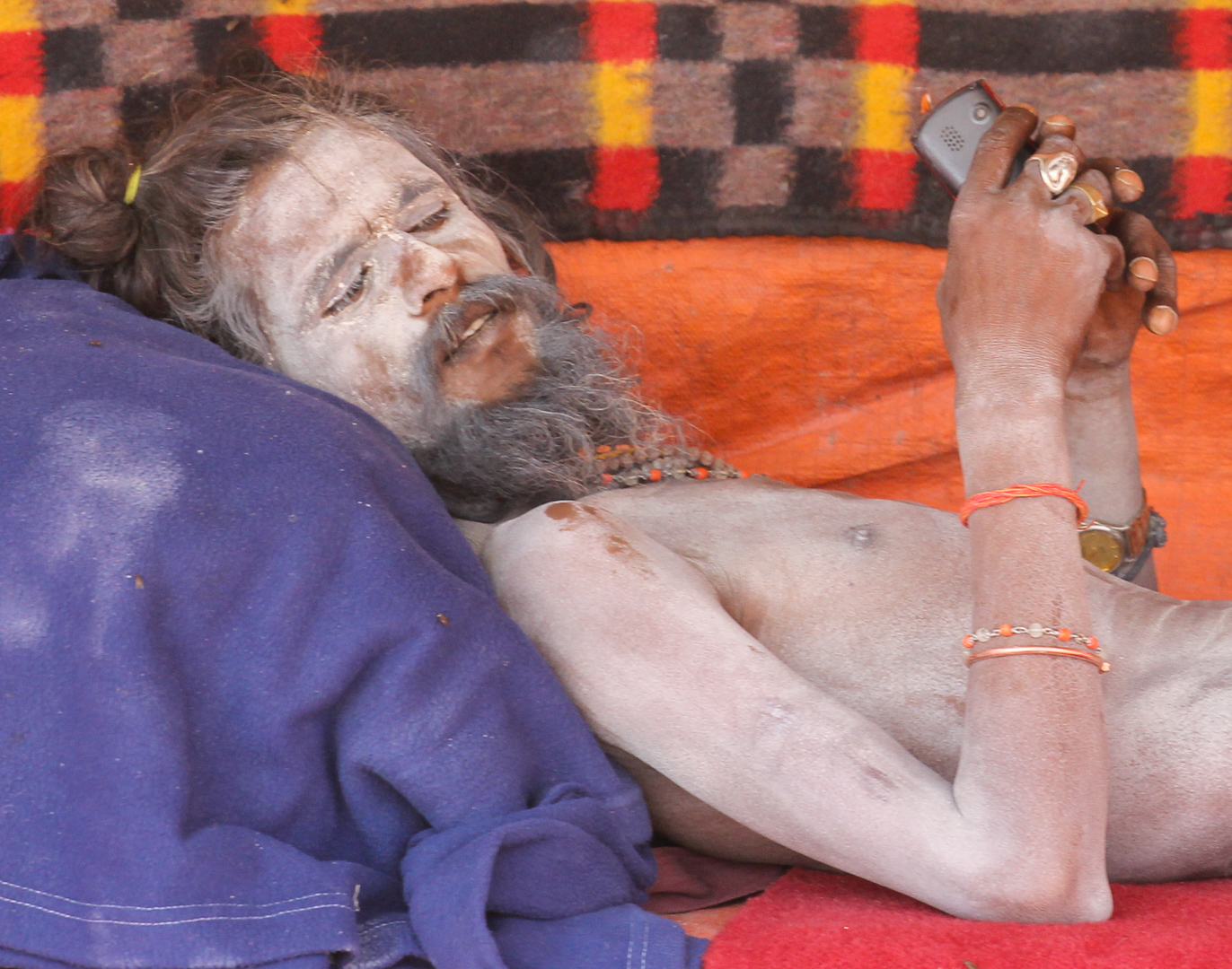Sadu (Hoły Man) Resting In A Tent In Varanasi | Chris Holt ©